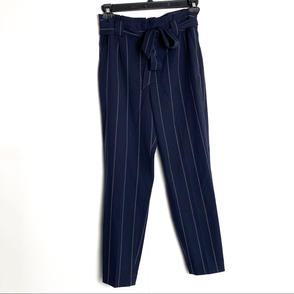 Express High Waisted pinstriped paperbag pants